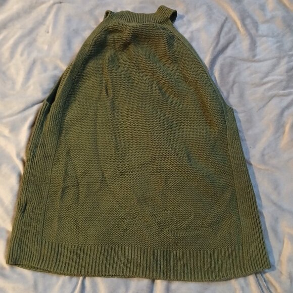 Banana Republic Factory Women's Sweater Tank SZ M Olive Green Open Stitch - Picture 5 of 7